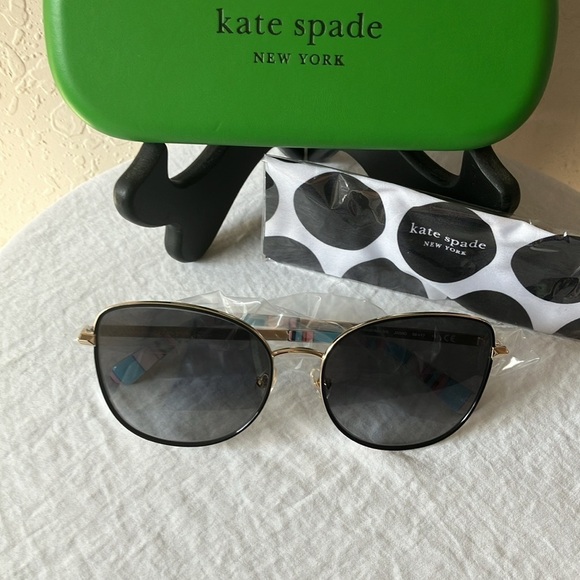 Kate Spade: Maryam Gold Tone Wire Frame sunglasses- Gray Gradient - Picture 8 of 16